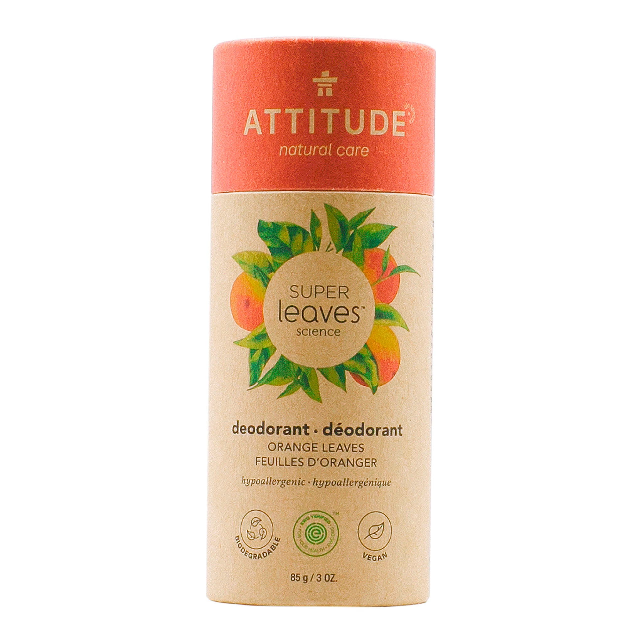 Attitude Plastic Free Natural Deodorant Orange Leaves 85g