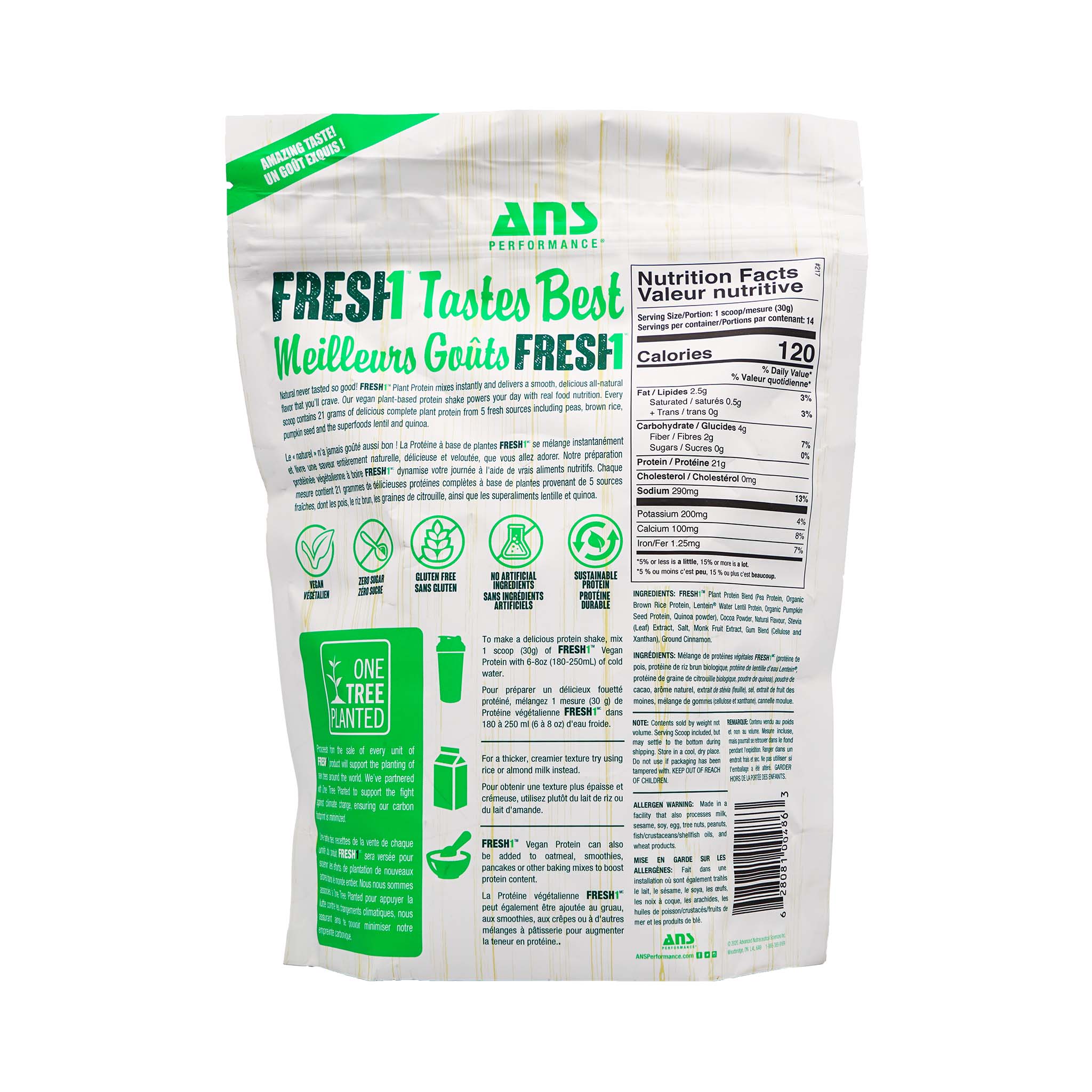FRESH1 Vegan Plant Protein Chocolate Hazelnut 420g