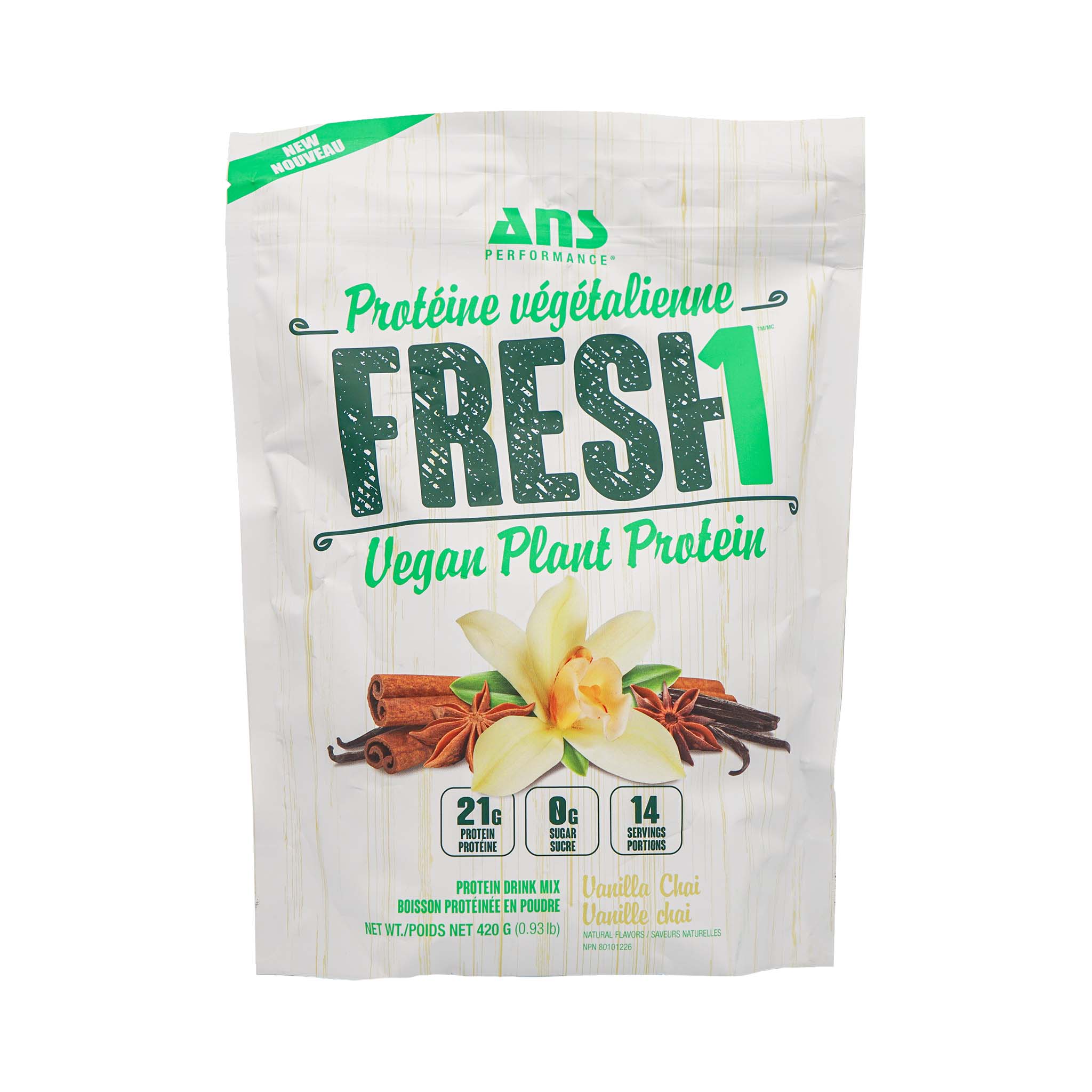 FRESH1 Vegan Plant Protein Vanilla Chai 420g