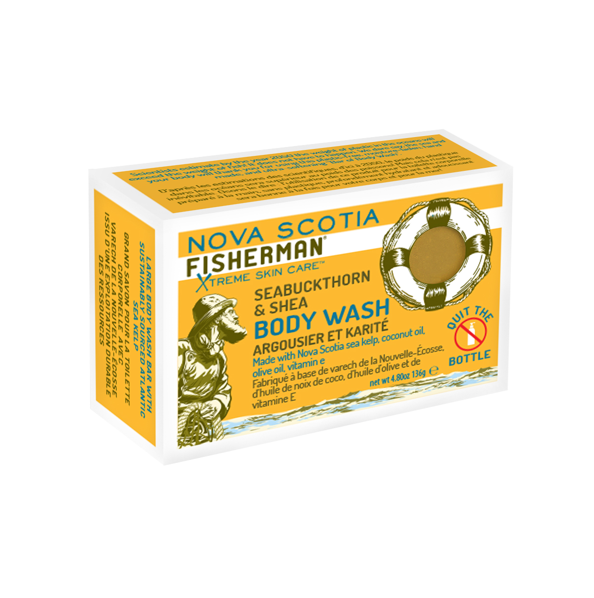 Fisherman Sea Buckthorn & Shea Body Wash Bar 136g