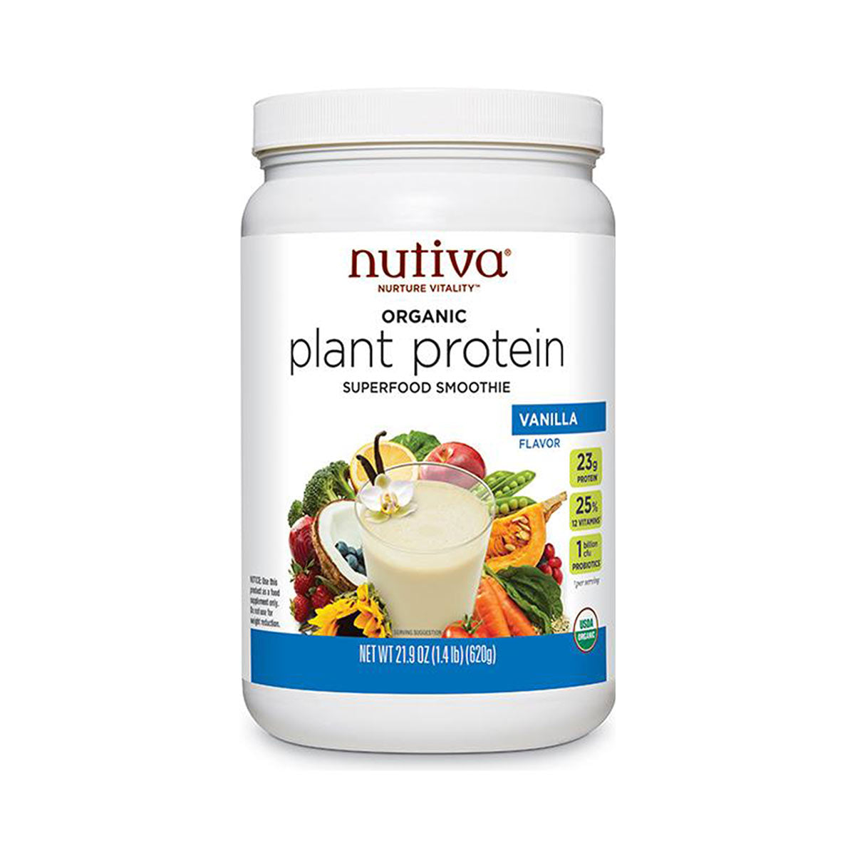 Nutiva Organic Plant Protein Superfood Smoothie Vanilla 620g