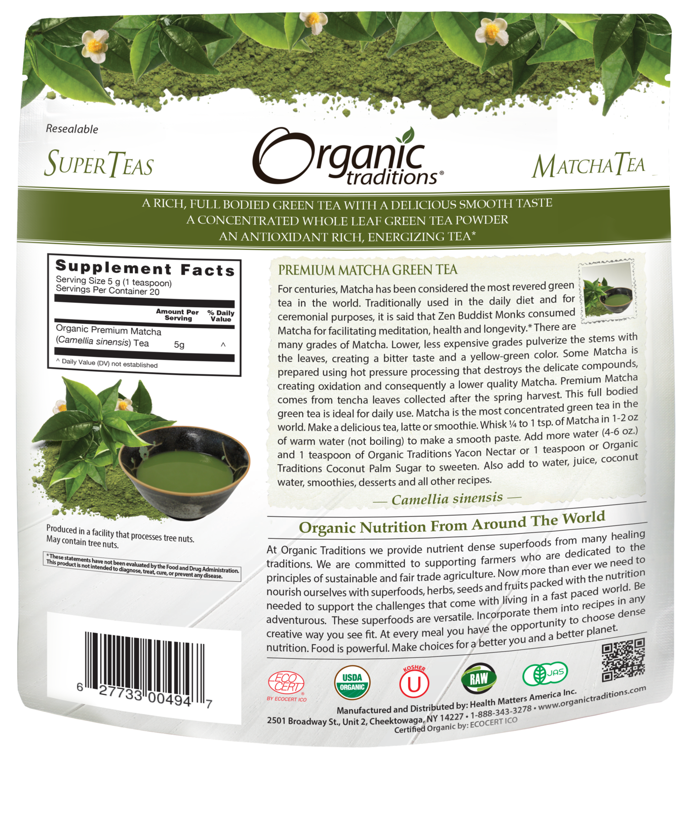 Organic Traditions Organic Premium Matcha Tea 100g