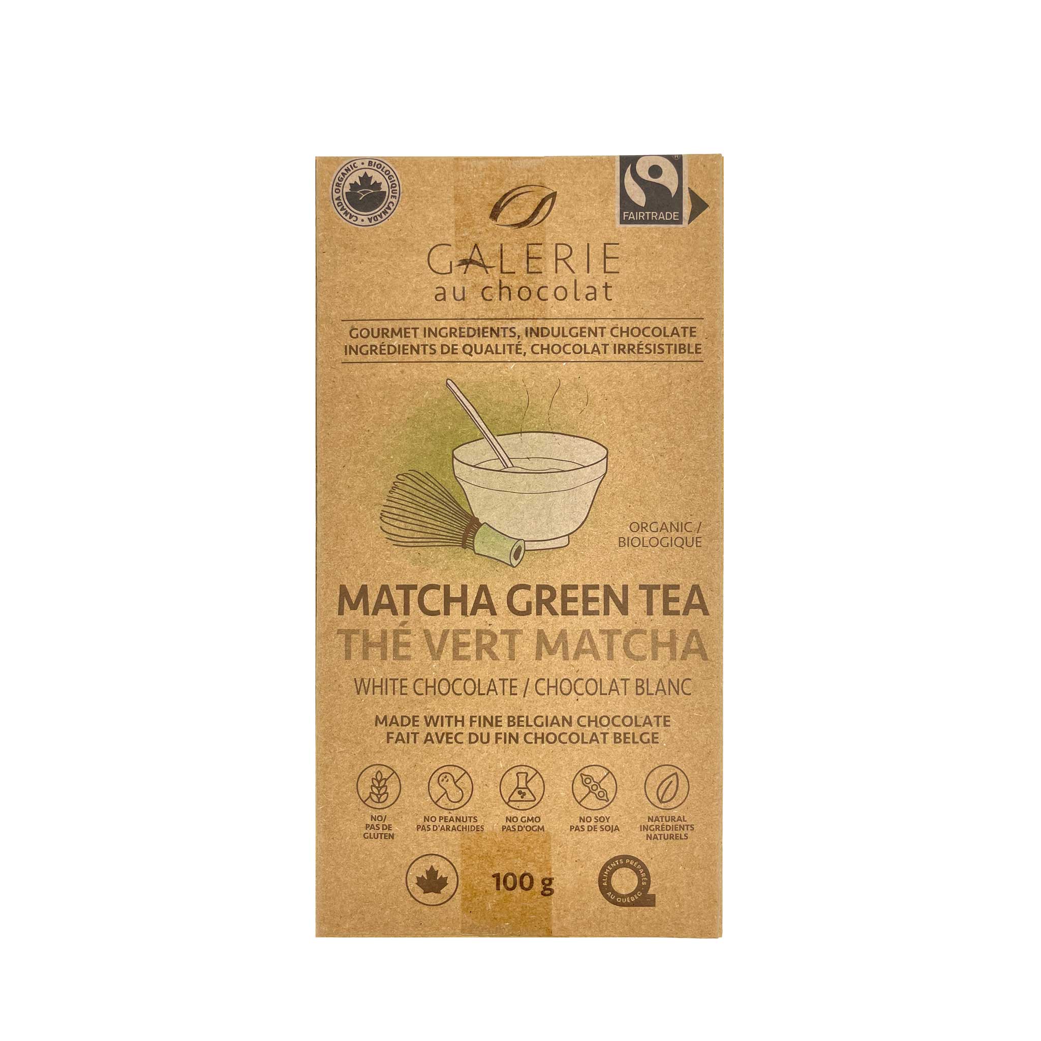 Galerie au Chocolat FairTrade Matcha Green Tea White Chocolate 100g