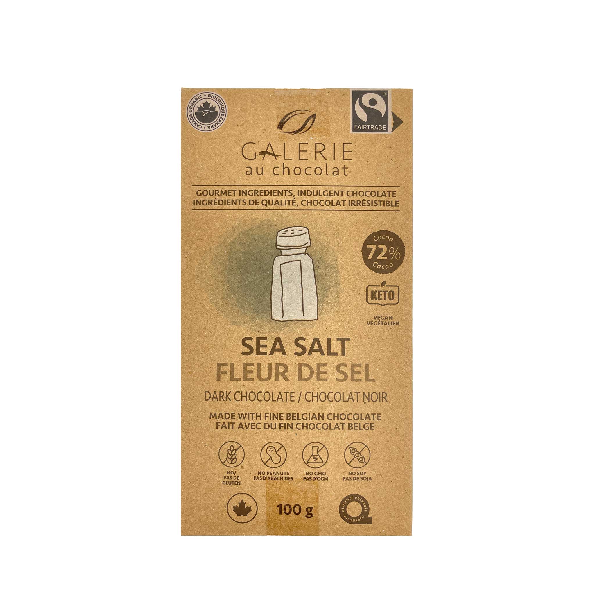 Galerie au Chocolat FairTrade Sea Salt Dark Chocolate 100g
