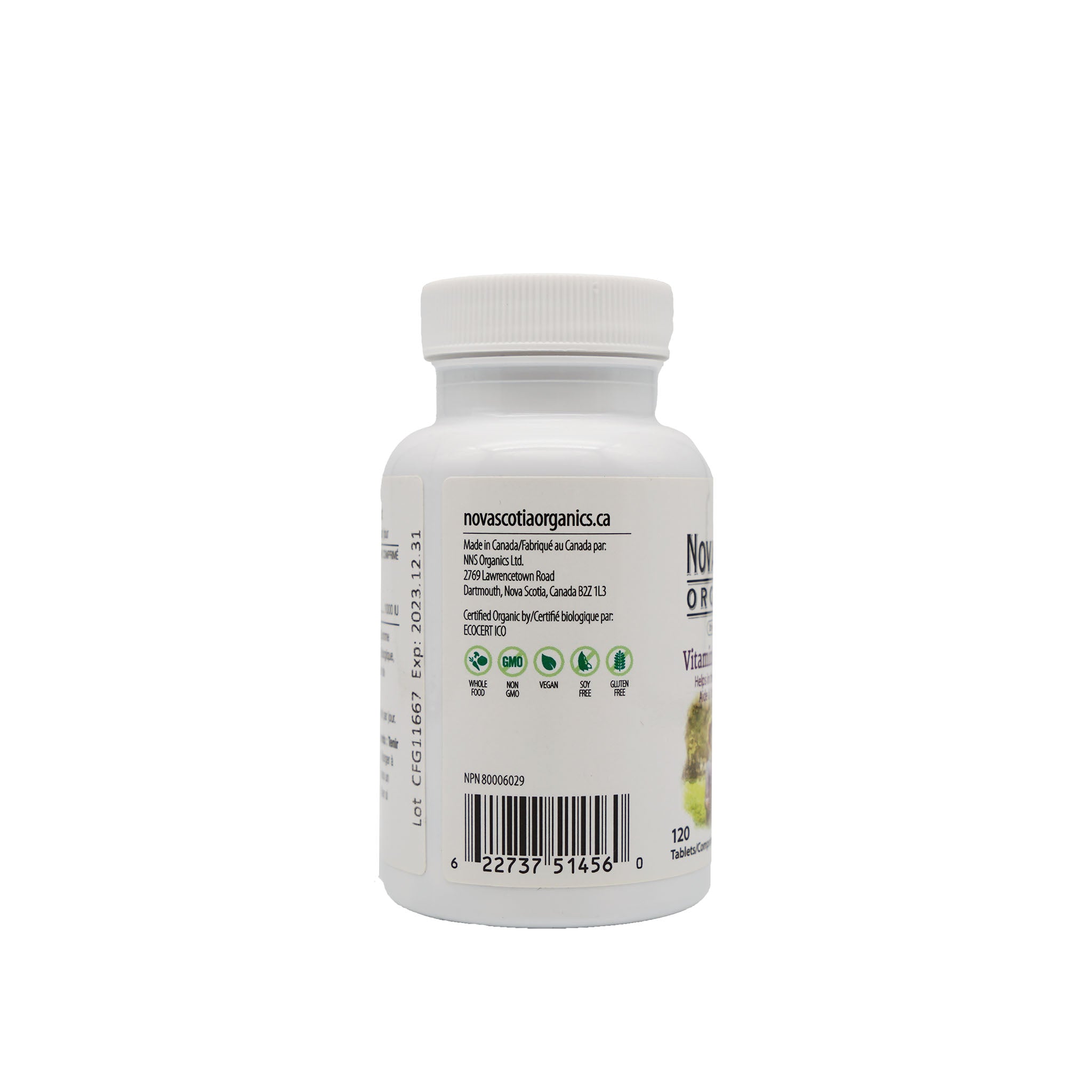 Nova Scotia Organics Vitamin D3 120 tablets
