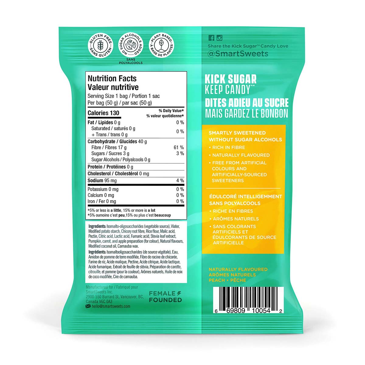 SmartSweets Peach Rings 50g