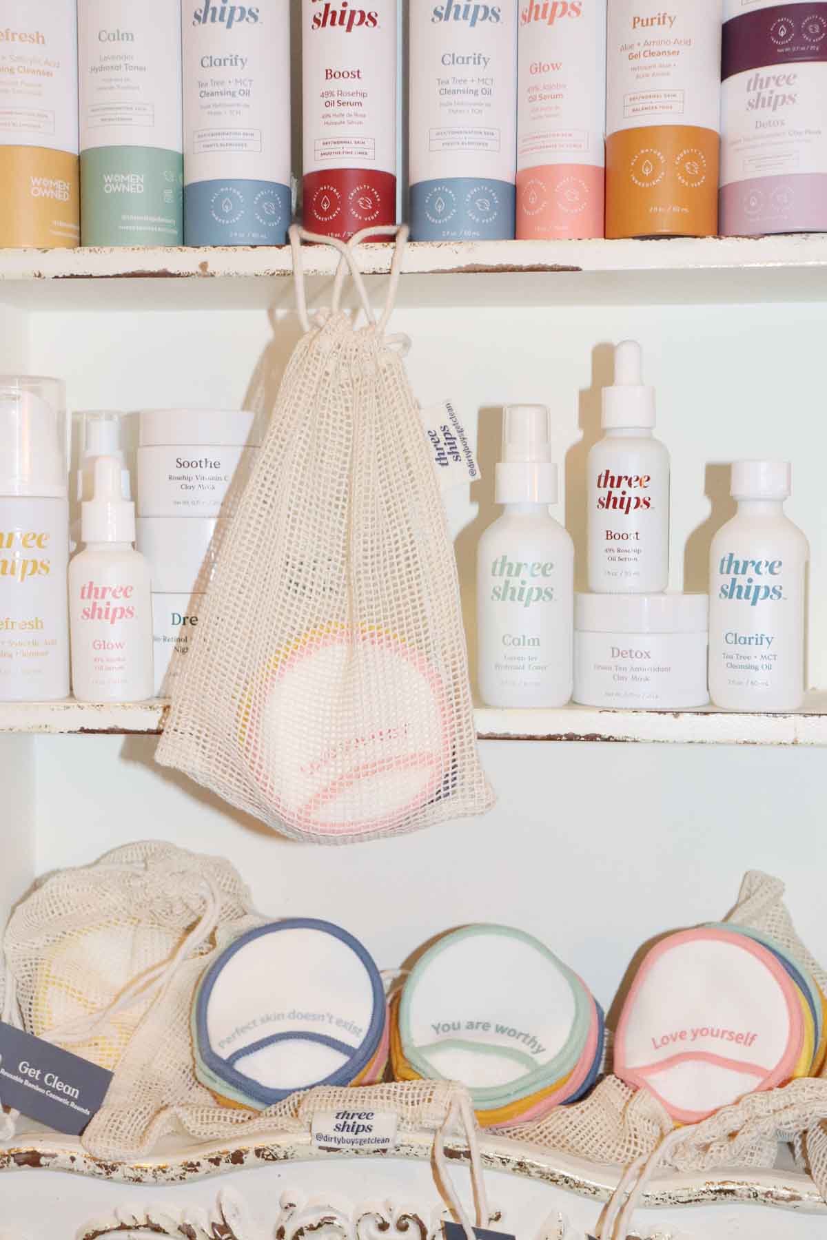 Three Ships | Get Clean Reusable Bamboo Cosmetic Rounds