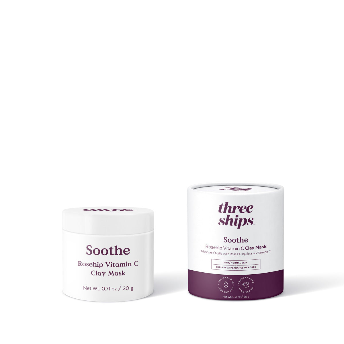 Three Ships | Soothe Rosehip Vitamin C Clay Mask