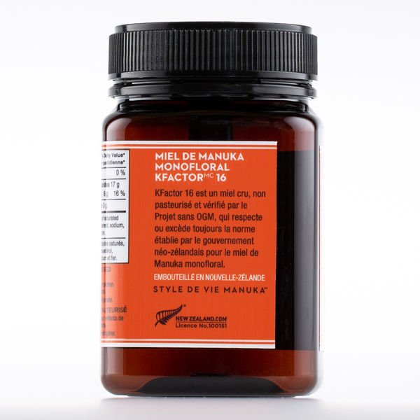 Wedderspoon Raw Monofloral Manuka Honey KFactor 16 500g